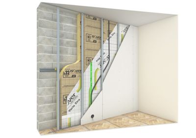 Rouleau de laine de verre GR32 pour mur - Épaisseur 120 mm - l.1,20 x L.2,70 m ISOVER