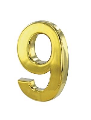 Chiffre 9 adhésif hauteur 50 mm ABS doré THIRARD