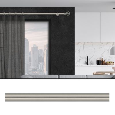 Tringle à rideaux en métal 2 m diam 28 mm Finition Chromé mat - MOBOIS