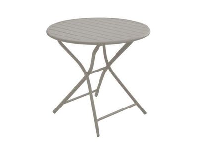Table de jardin pliante GUERIDON aluminium crème ø 80 cm, Livraison à domicile incluse - PROLOISIRS