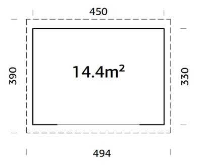Studio bois Bois Naturel  Lydia 14,4m2 Livraison à domicile incluse
