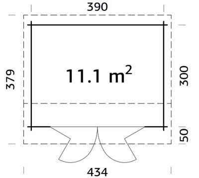 Abri de jardin bois Bois Naturel  Ines 11,1m2 Livraison à domicile incluse
