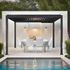 Pergola bioclimatique motorisée aluminium + éclairage led  4X 3m HABRITA