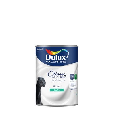 Peinture crème de couleur Blanc satin 1L - DULUX VALENTINE