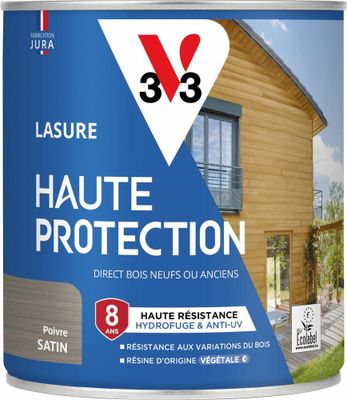 Lasure Haute Protection 8 ans satin poivre 0,75 L - V33
