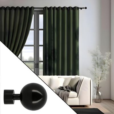 Embout déco boule à visser en métal diam 16 mm Finition Noir mat par 2 - MOBOIS