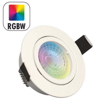 Spot LED encastrable connecté WiFi GU10 orientable multicolore + blanc Blanc - Saphyr ARLUX