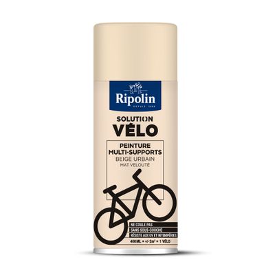 Bombe de peinture multi-supports solution vélo beige urbain mat velouté 400 mL - RIPOLIN