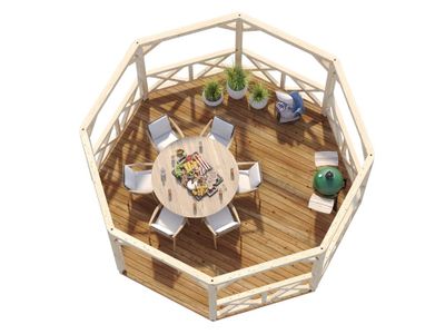 Kiosque de jardin en bois Betty - 18 m² intérieur - Couverture de toit en shingles - Livraison à domicile incluse - PALMAKO