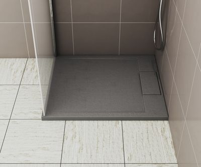 Receveur de douche 80x90 cm résine gris mat Island - OCEA