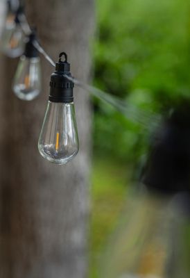 Guirlande lumineuse extérieur solaire LED 7,7m Stelar noir IP44 40 lumens blanc chaud - ARLUX