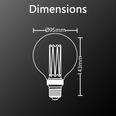 Ampoule LED G95 Hologramme globe verre ambré 4 W = 200 Lumens blanc chaud - XANLITE