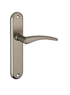 Poignées de porte sur plaques sans trou Vesta nickelé satiné entraxe 165 mm THIRARD