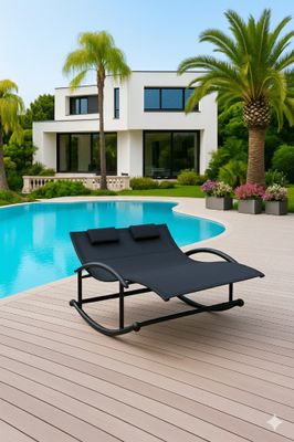 Bain de soleil double à bascule avec housse et toit protecteur WELNESS - GIVEX