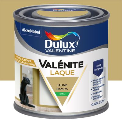 Peinture Boiseries Laque Acrylique ValéniteJaune Pampa Satin 125 mL- DULUX VALENTINE
