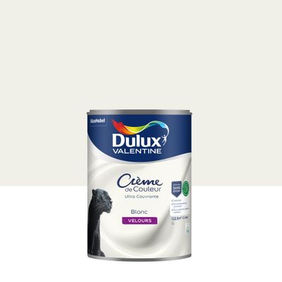 Peinture crème de couleur Blanc velours 1L - DULUX VALENTINE