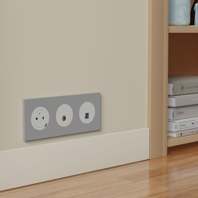 Plaque de finition 3 postes Odace 2025 gris galet - SCHNEIDER ELECTRIC