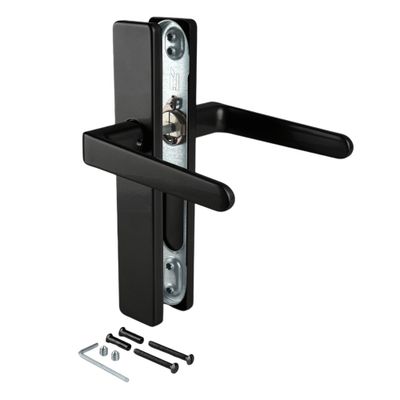 Poignées de porte double entraxe Celio noir mat sans trou ALPERTEC