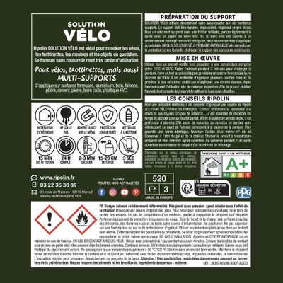 Bombe de peinture multi-supports solution vélo vert rando mat velouté 400 mL - RIPOLIN