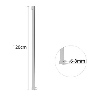 Barre de fixation murale 120 cm horizontale chromée pour paroi de douche - OCEA
