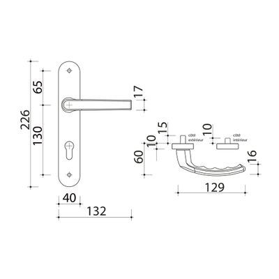 Poignées de porte Beverly blanc mat à cylindre ALPERTEC