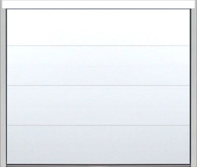 Porte de garage sectionnelle motorisée l.240 x h.200 cm lisse blanche - SPADONE