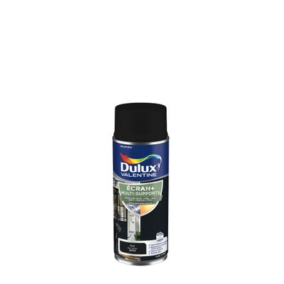 Peinture aérosol Ecran+ Multi-supports Dulux Valentine Satin Noir 0,4 L