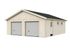 Garage double en bois André avec portes sectionnelles motorisables - 55,5 m² hors-tout - PALMAKO