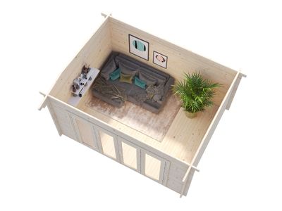 Chalet de jardin en bois Ines - Portes pliantes - 16,4 m² hors-tout - Livraison à domicile incluse - PALMAKO