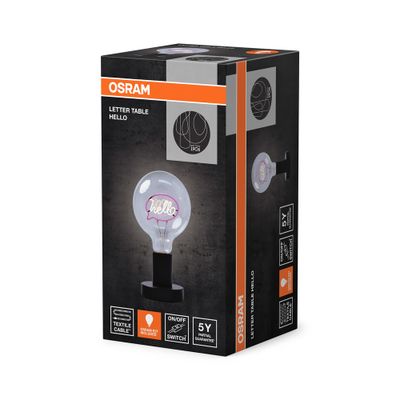 Lampe à poser avec ampoule à message néon E27 Hello 1,2W - OSRAM