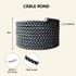 Câble électrique tissu noir & blanc 3m - TIBELEC