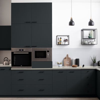 Peinture de rénovation pour cuisine noir smoky finition mate 0,75 L - V33
