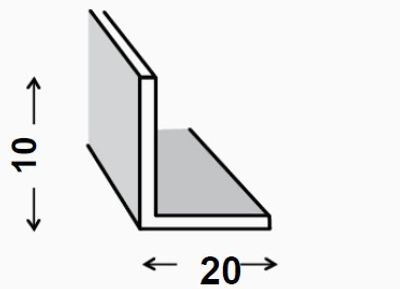 Cornière égale aluminium anodisé brossé 20 x 10 x 1,5 mm 2,50 m CQFD