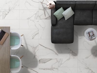 Carrelage sol intérieur effet marbre PALATINA BRILL ép 8,5 mm 30 x 60 cm paquet de 1,44 m² CERAM INDUSTRIE