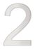 Chiffre 2 adhésif hauteur 76 mm inox THIRARD