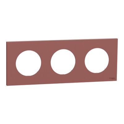 Plaque de finition 3 postes Odace 2025 rose grenat - SCHNEIDER ELECTRIC