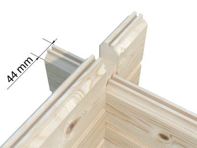 Garage en bois Roger avec porte sectionnelle - ép.44 mm - 37,2 m² hors-tout - Livraison à domicile incluse - PALMAKO