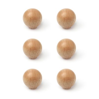 Bouton de meuble rond bois hêtre diamètre 29 mm par 6 REI