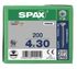 Vis tête fraisée T-star 4 x 30 mm par 200 SPAX
