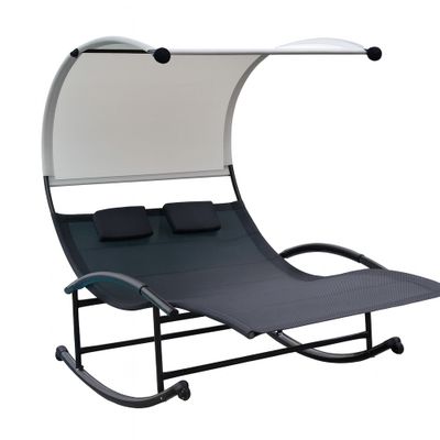 Bain de soleil double à bascule avec housse et toit protecteur WELNESS - GIVEX