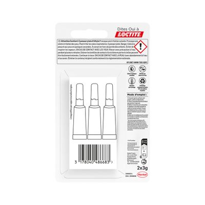 Colle de réparation Super Glue-3 Original Multi-matériaux liquide tube 3 g par 3 - LOCTITE