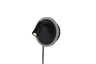 Spot LED mural orientable 5W + 2W lumière blanc chaud Noir- Jordan TRIO