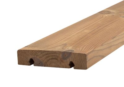 Lame de terrasse en pin thermo traitée striée/lisse - 26 x 117 x 2100 mm - HENRY TIMBER