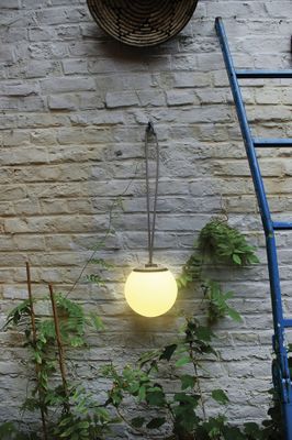 Suspension boule extérieur solaire LED Palmas blanc IP44 blanc neutre - TIBELEC