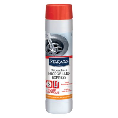 Déboucheur micro-billes spécial canalisations à la soude 500 gr STARWAX