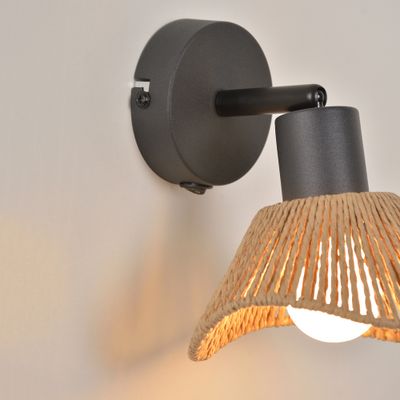 Spot E14 Sahara noir et corde 7W - COREP