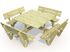 Table de pique nique carré Arthur en bois 260x260x74 cm WHITE WOOD