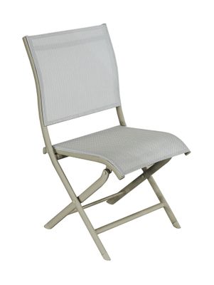 Chaise de jardin pliante ÉLÉGANCE aluminium crème chevrons - PROLOISIRS