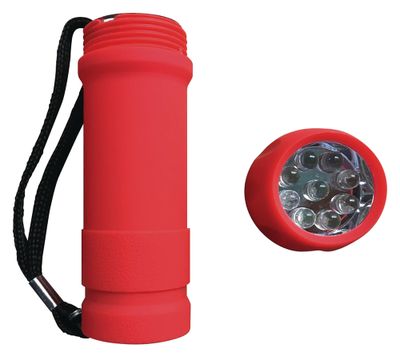 Lampe torche à piles LED rouge - RONDY