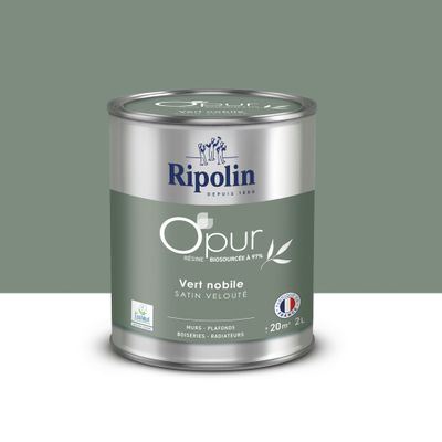 Peinture O'PUR Satin VERT NOBILE 2 L - RIPOLIN